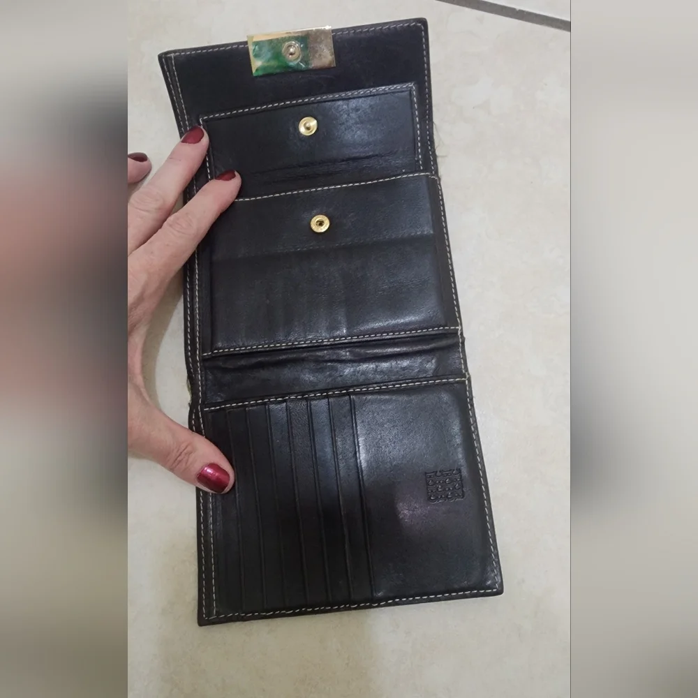 Carolina Herrera Black Embossed Wallet‎